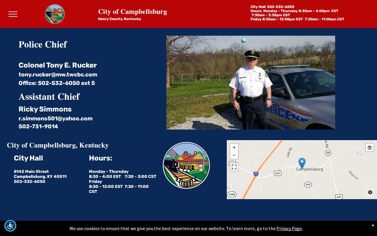 Campbellsburg Police official arrest records contact page