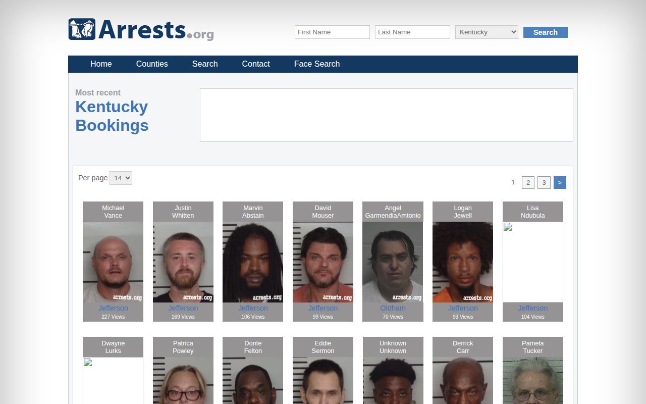 Unofficial Kentucky arrest search with no verified Henry County section