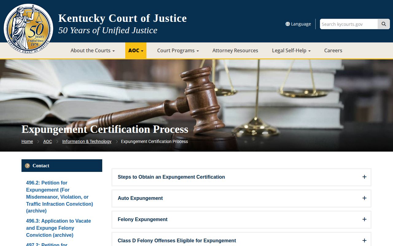 Kentucky expungement process for Henry County arrest records